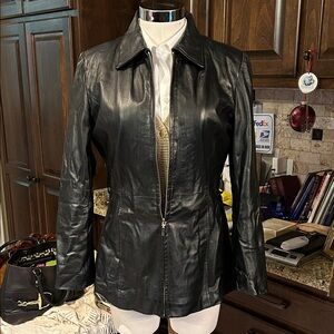 Vintage Lebaz Sz S Black Leather Women's Jacket GUC